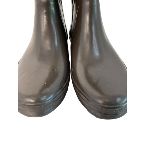 Coach Leatherware Women's Monogram Rain Winter Boots Size 7B Brown 7485 EUC - Picture 10 of 11